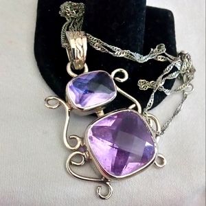 BIG BEAUTIFUL  Vintage amethyst pendant